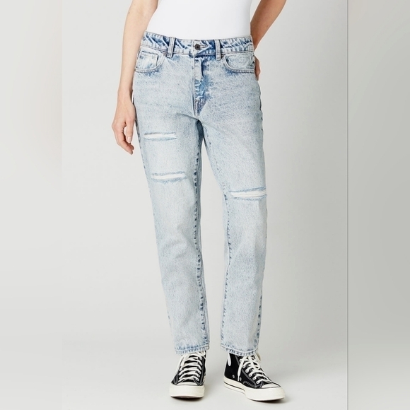 Buffalo David Bitton Distressed Acid Wash Relaxed‎ Boyfriend Jeans Size 26 NWT - Picture 1 of 11